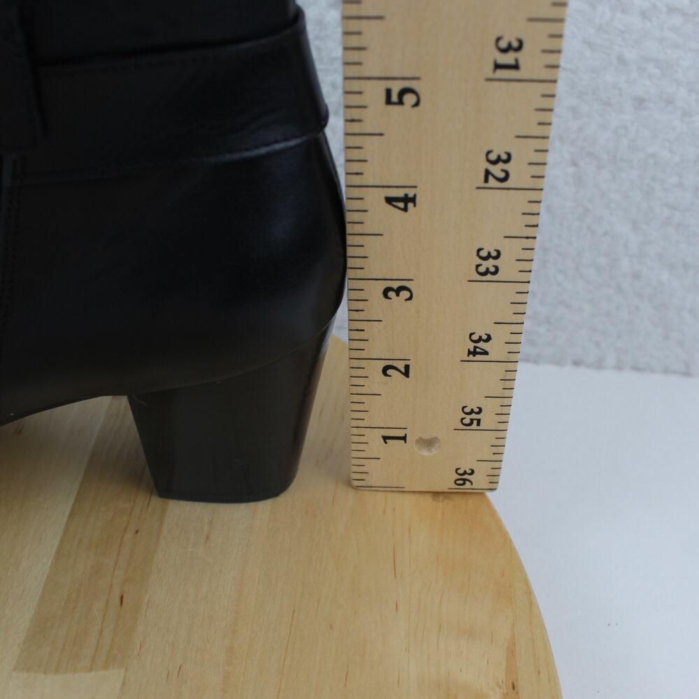 Cole Haan Boots Womens 8 Black Leather Grand OS Zipper Harness Ankle Bootie - Picture 6 of 11
